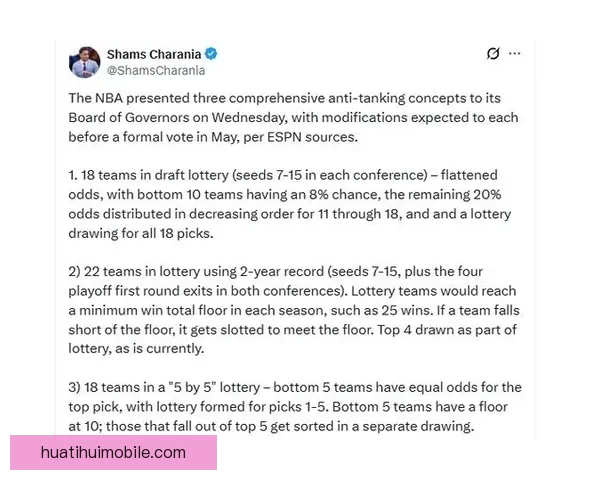 NBA拟扩大反摆烂处罚权限球员工会提出三管齐下新方案